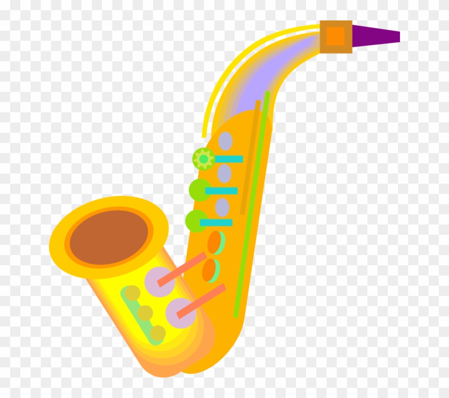 Vector Illustration Of Saxophone Brass Single-reed Clipart