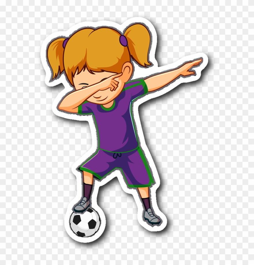 Soccer Girl Sticker For Car Bumper, Dabbing Soccer Clipart
