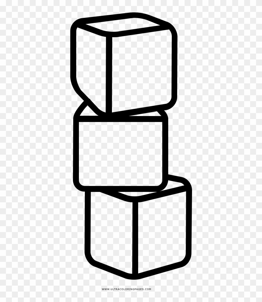 Ice Cubes Coloring Page Clipart