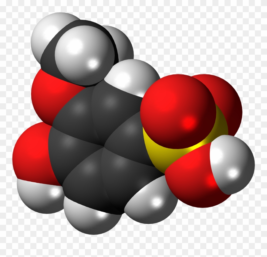 Guaiacolsulfonate Molecule Spacefill Clipart