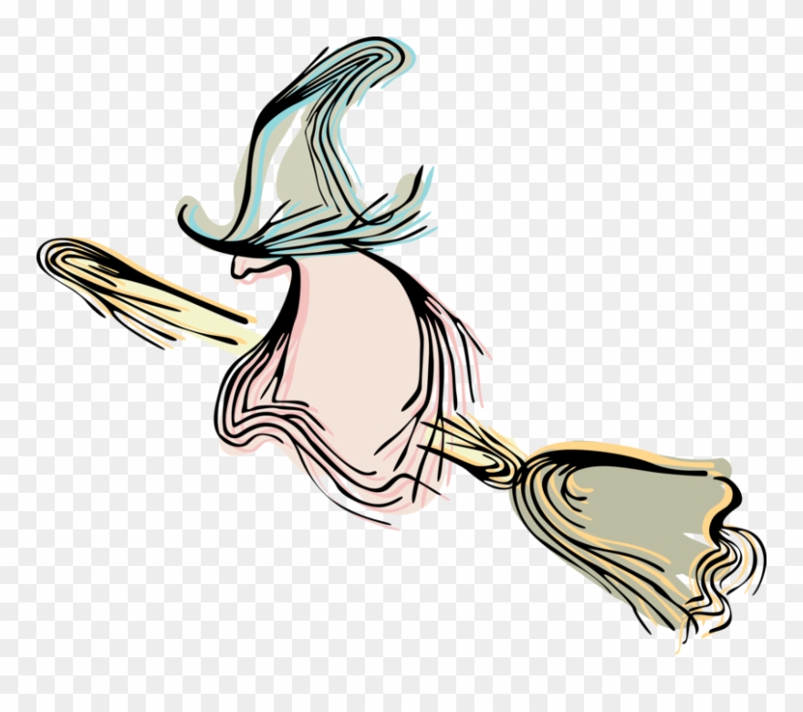 Witch On Broomstick Image Illustration Of Clipart