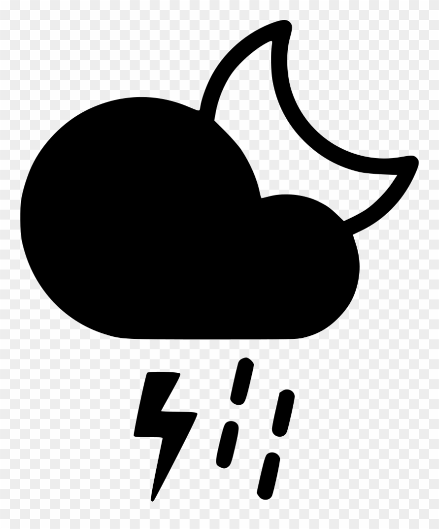Night Thunderstorm Cloud Rain Clipart