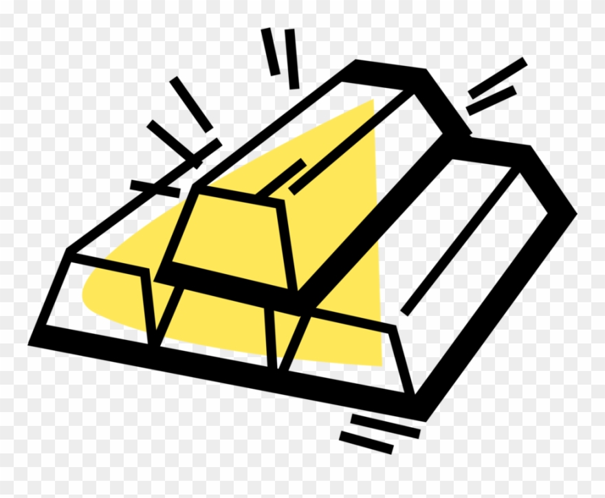 Vector Illustration Of Precious Metal Gold Bar, Gold Clipart