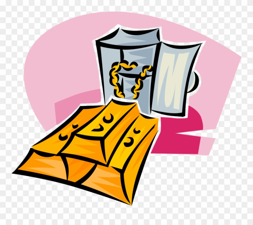 Vector Illustration Of Gold Precious Metal Bullion Clipart