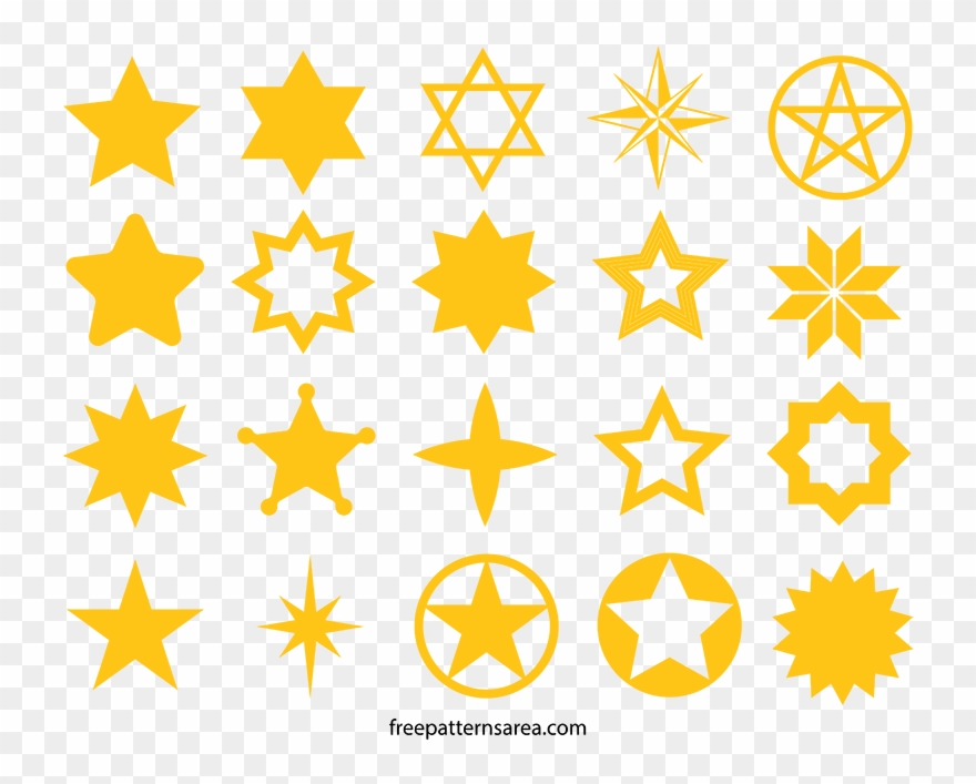 Falling Stars Clipart Template Yellow - Png Download