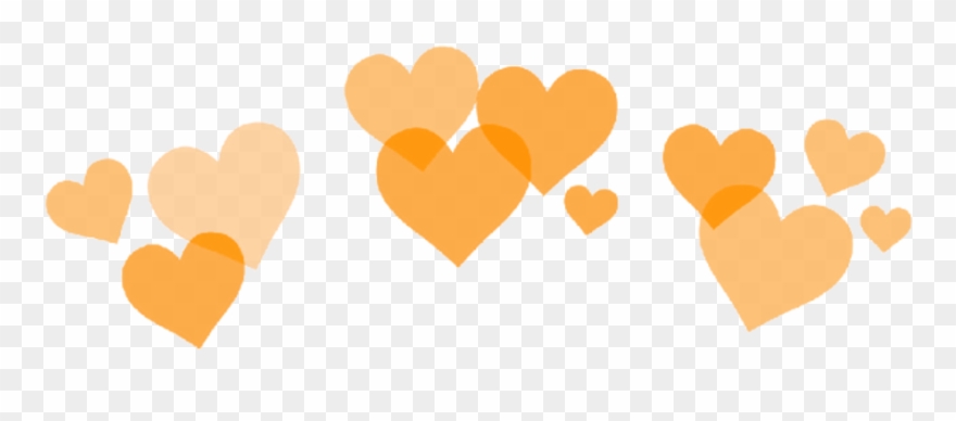 Orange Heart Hearts Crown Heartcrown Orange Aesthetic Clipart