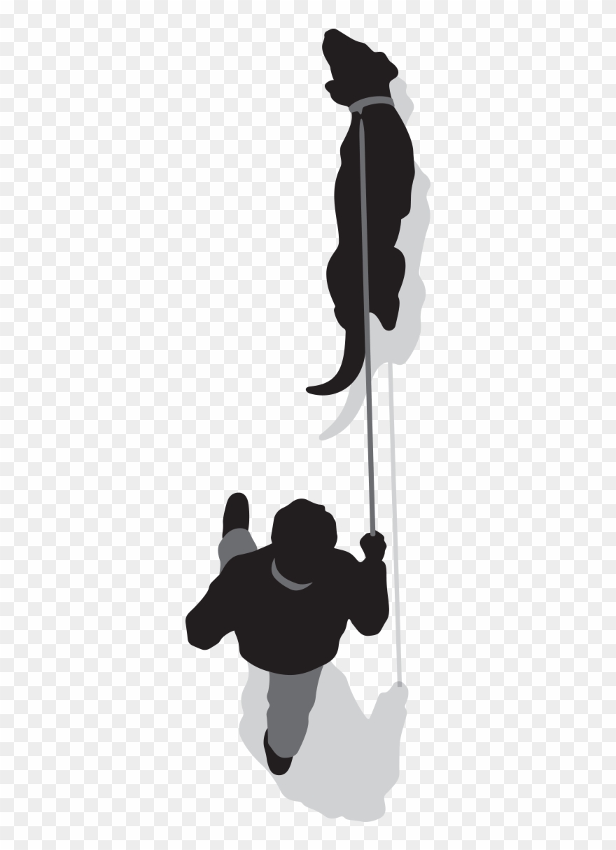 Man Walking A Dog Clipart