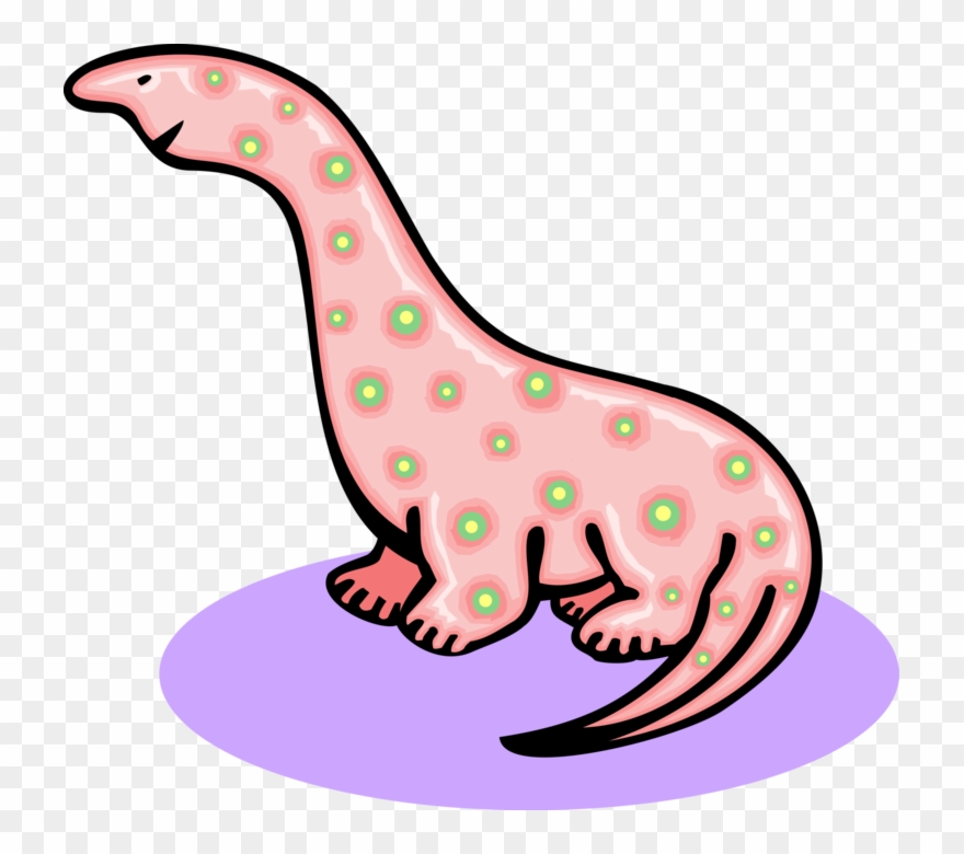 Vector Illustration Of Prehistoric Brontosaurus Dinosaur Clipart