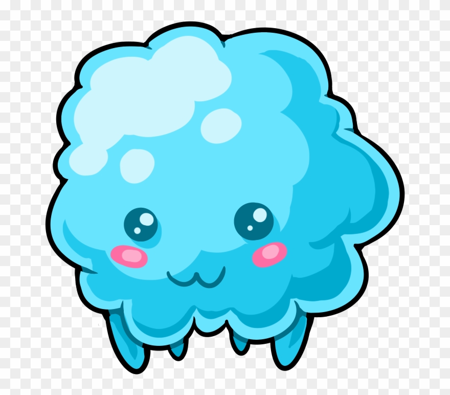 Shy Blue Fluffy Clipart