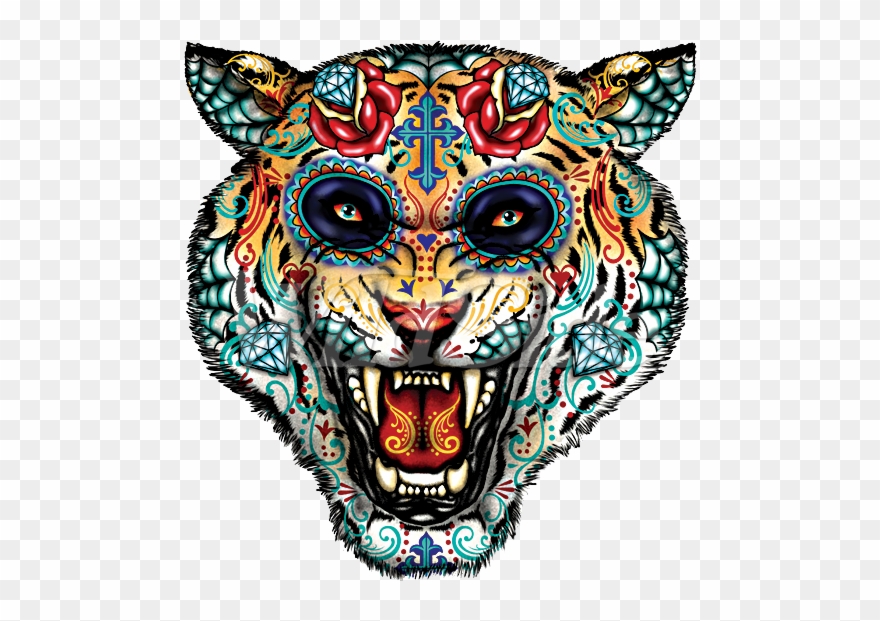 Day Of The Dead Tiger Clipart