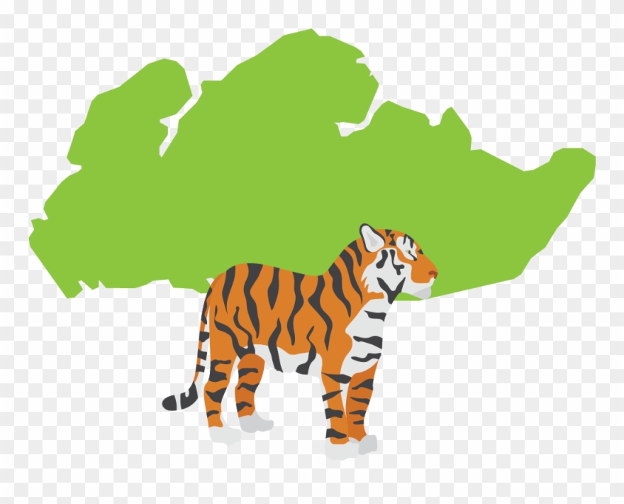 Tigers And Elephants In Singapore Clipart