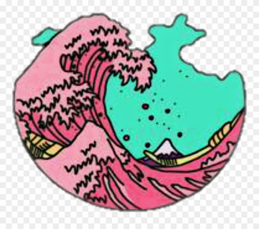 Ola Wave Summer Water Beach Circle Pink Clipart