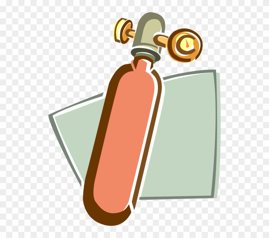 Vector Illustration Of Medical Oxygen Air Tank Clipart