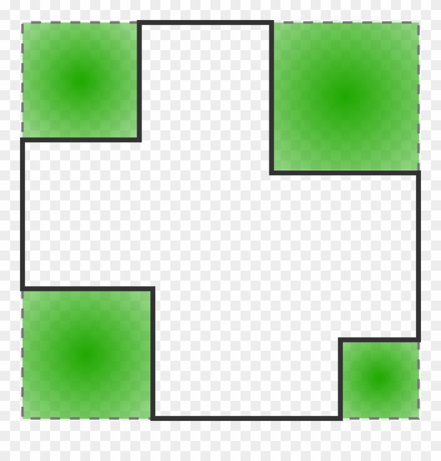 My House And Four Square Gardens (in Green) Are Built Clipart