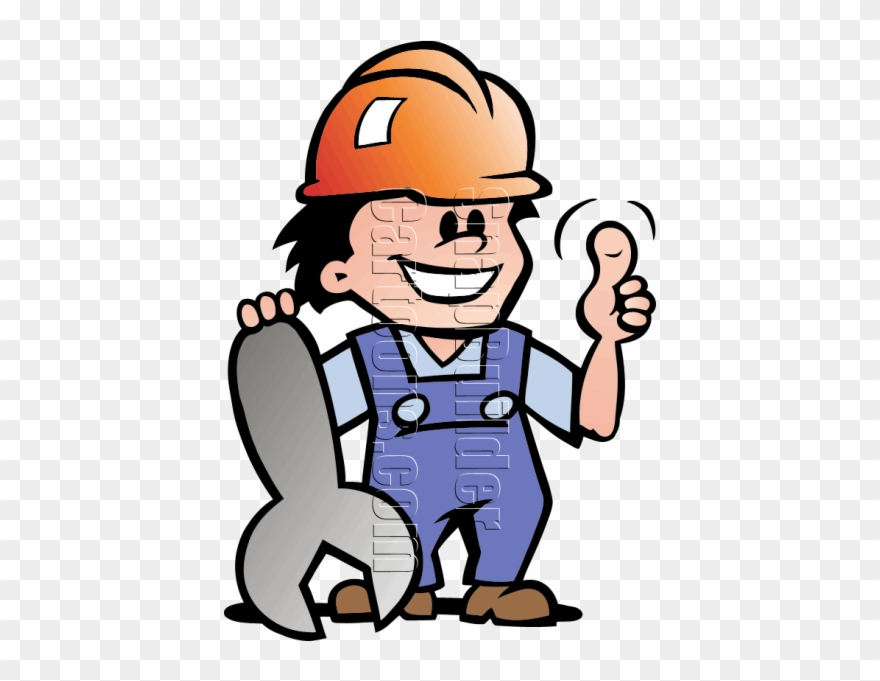Mechanic Man Wrench Mascot Logo Clipart