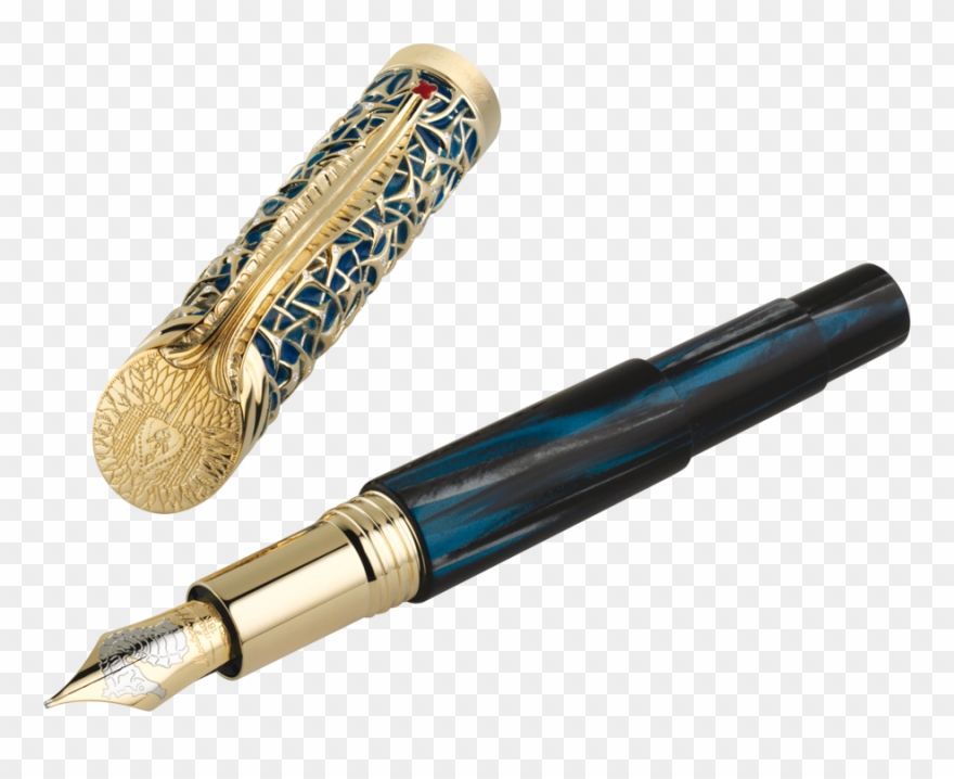Montegrappa Brain Fountain, 18k Solid Gold & Diamonds Clipart
