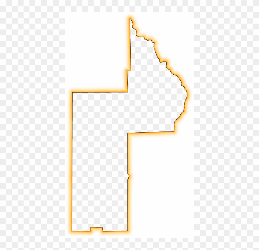 A Yellow-orange Glow Outline Map Of Lake Clipart