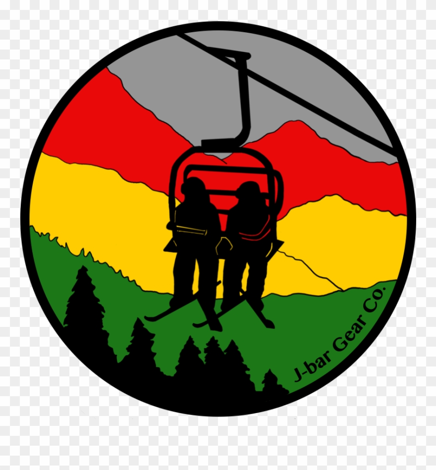 Chairlift Rasta Sticker 4" Clipart