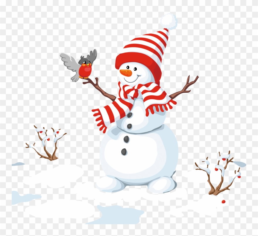 Snowman Cute Winter Snow Illustration Creative Cartoon Clipart