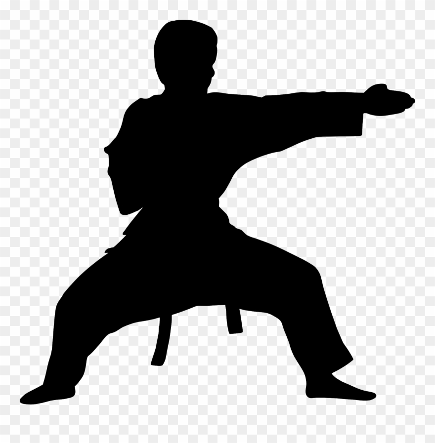 Karate Fighter Silhouette Clipart