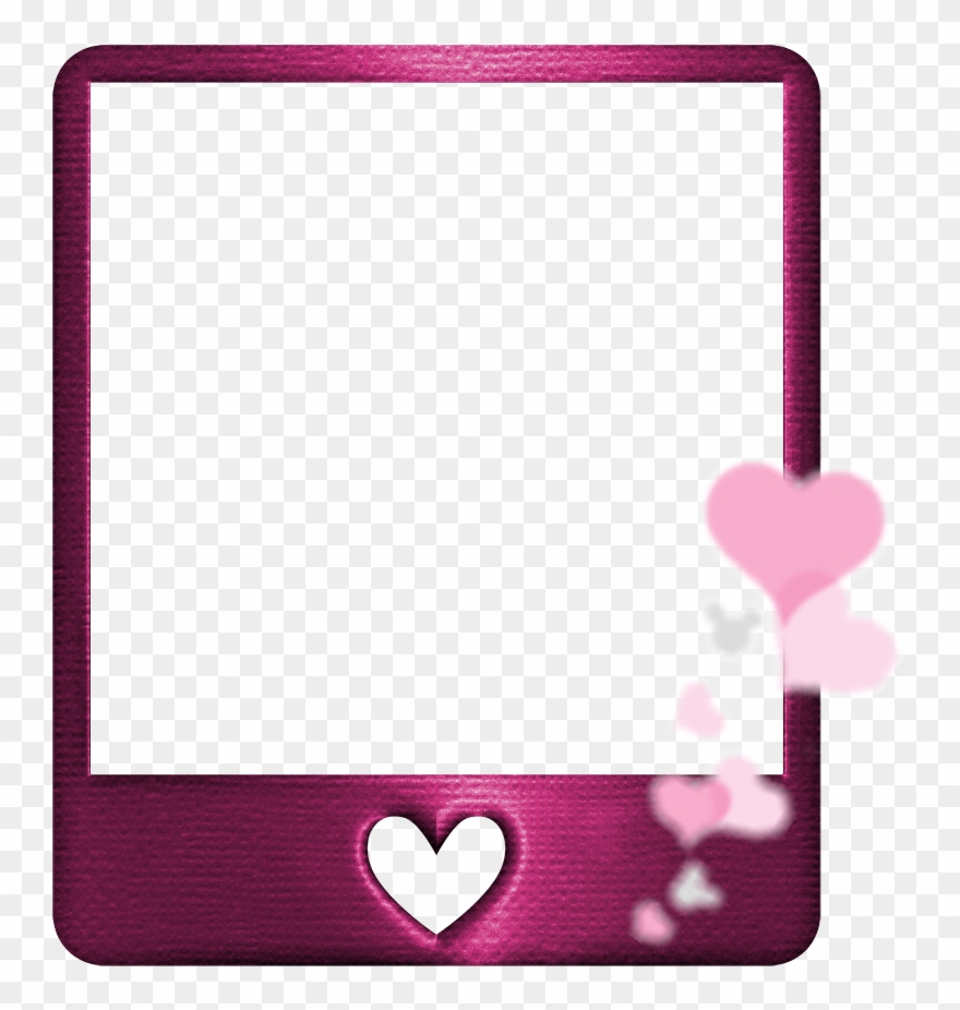 Frame Polaroid Photo Frames Pink Heart Hearts Clipart