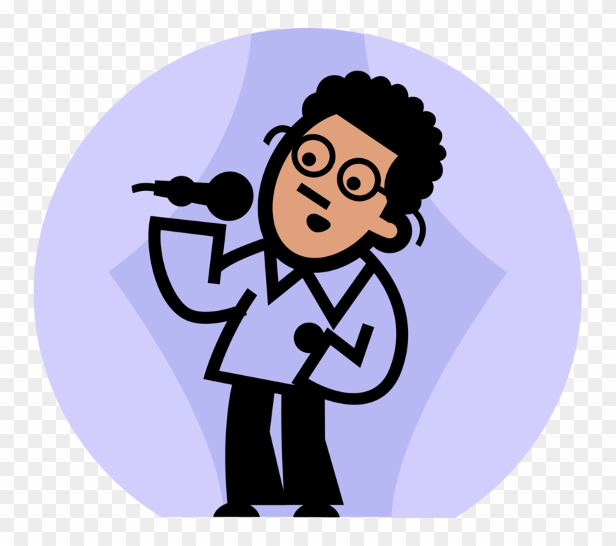 Vector Illustration Of Lounge Singer Musician Sings Clipart