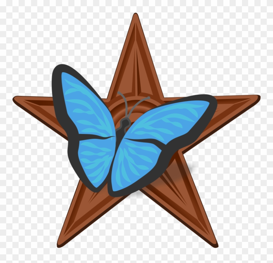 Blue Butterfly Barnstar Clipart