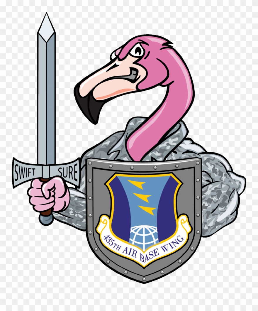 Fightin' Flamingo Morale Patch For 435th Air Base Wing Clipart