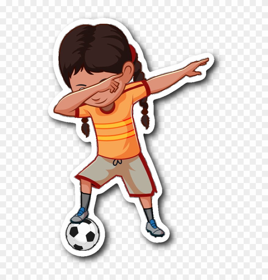 Soccer Dabbing Girl Sticker For Car Bumper, Soccer Clipart