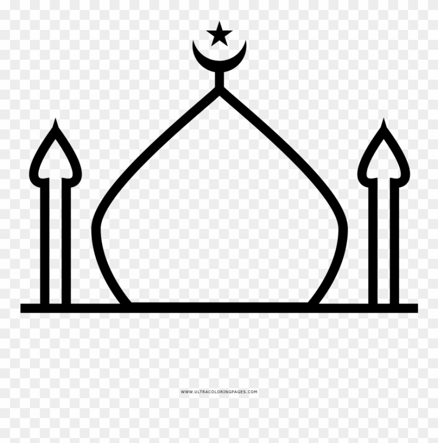 Mosque Coloring Page Clipart