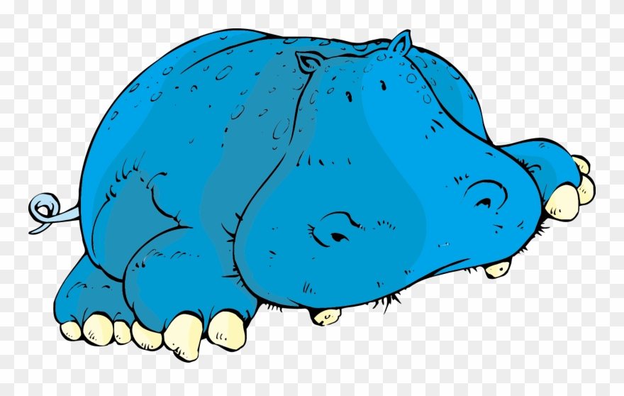 Hippopotamus Clipart Blue Hippo - Png Download
