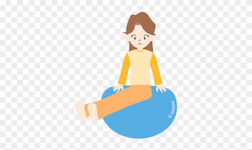 A Woman Riding A Balance Ball Clipart