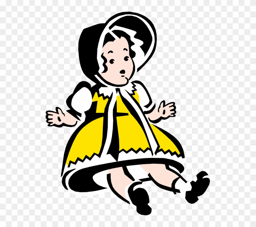 Vector Illustration Of Child's Play Toy Doll Clipart