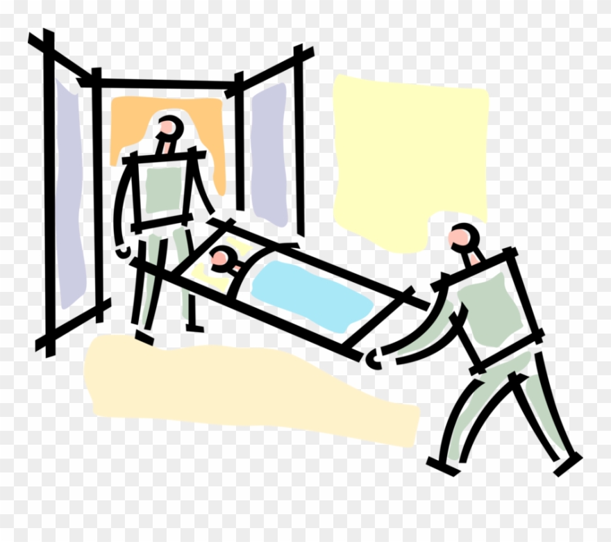 Vector Illustration Of Patient On Stretcher Apparatus Clipart