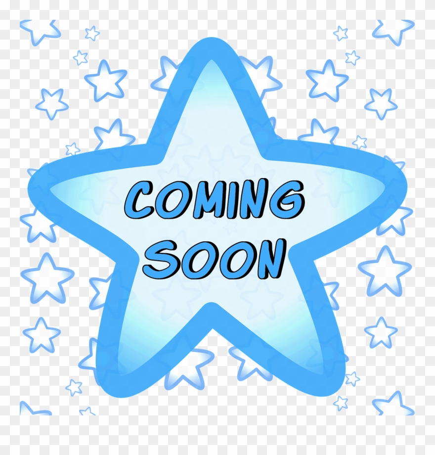 Coming Soon Blue Stars Sign Clipart