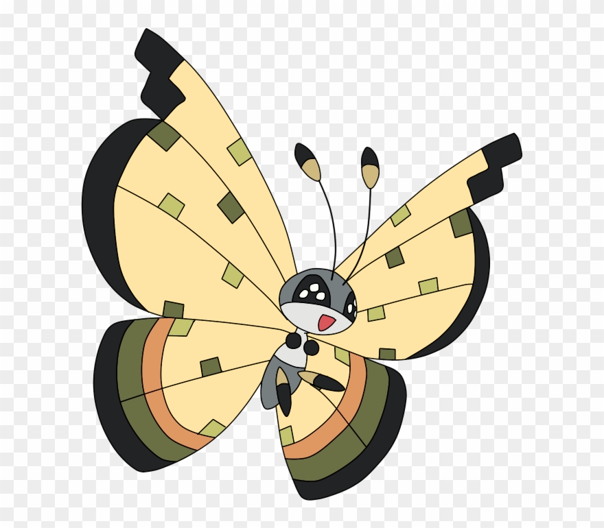 Pokemon Shiny Vivillon Sandstorm Is A Fictional Character Clipart