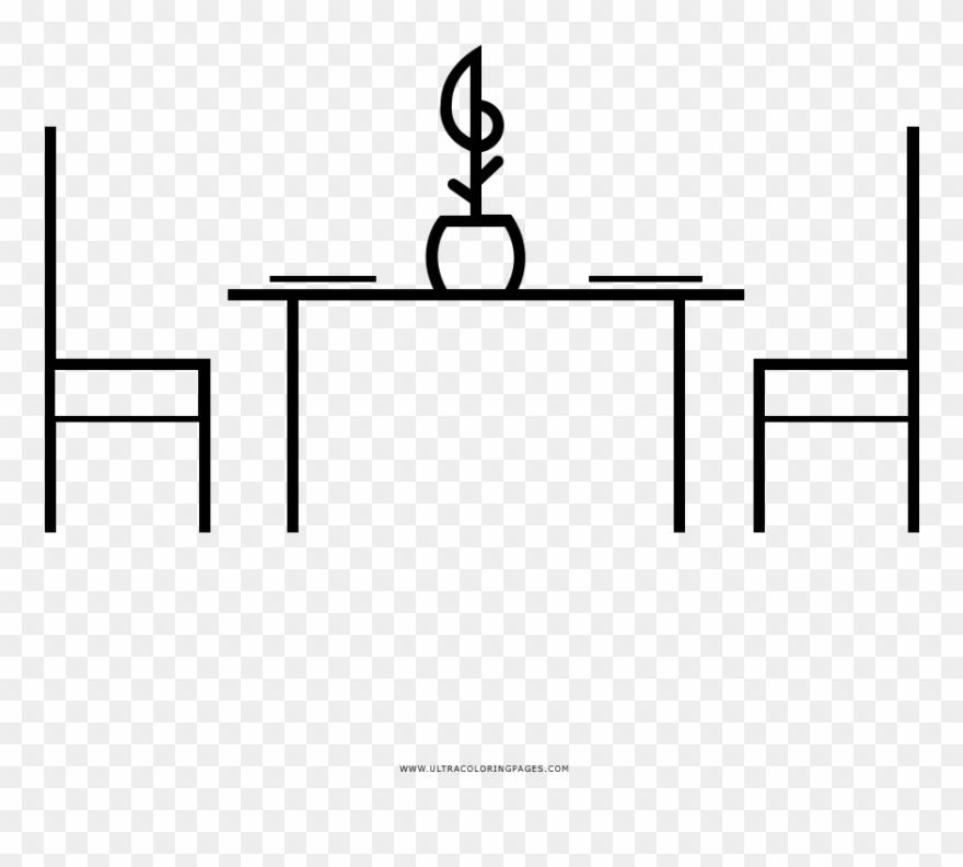 Dining Table Coloring Page Clipart