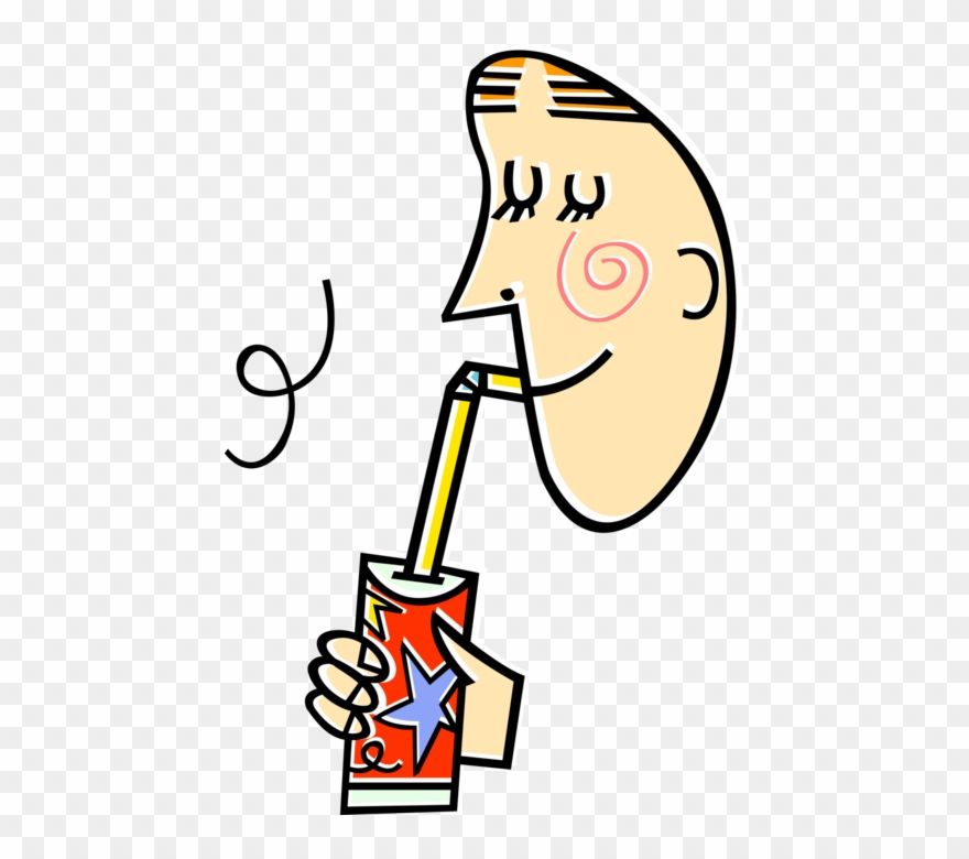Vector Illustration Of Drinking From Soda Pop Soft Clipart