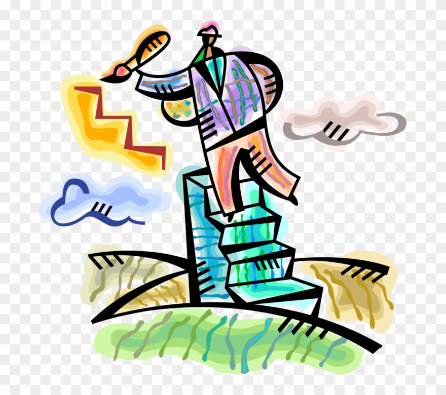 Vector Illustration Of Creative Businessman With Artistic Clipart