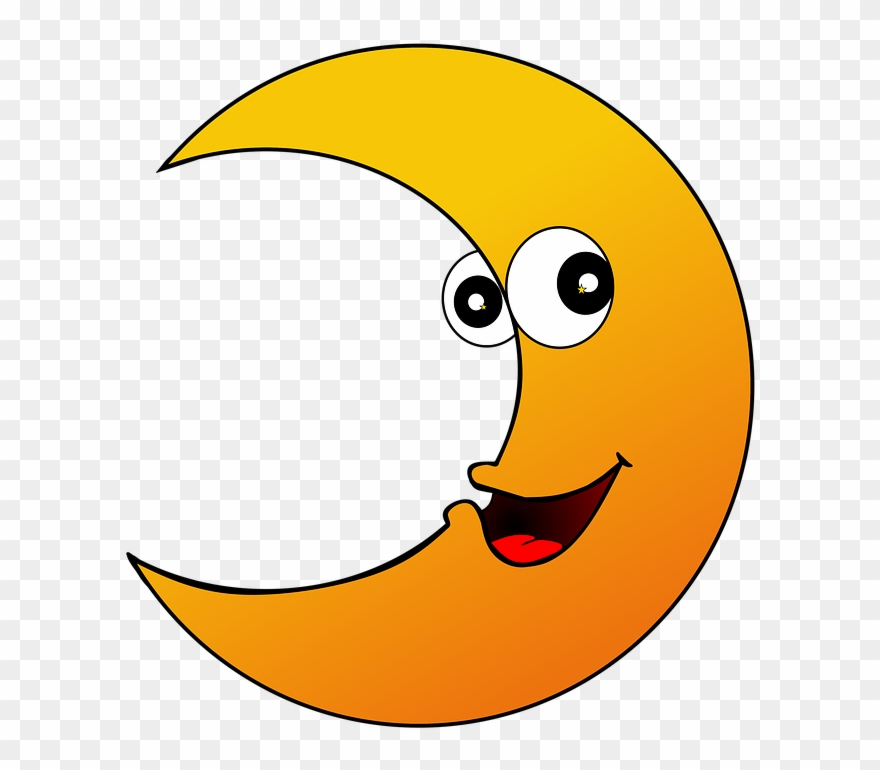 Moon, Crescent, Face, Sky, Crescent Moon, Night Clipart
