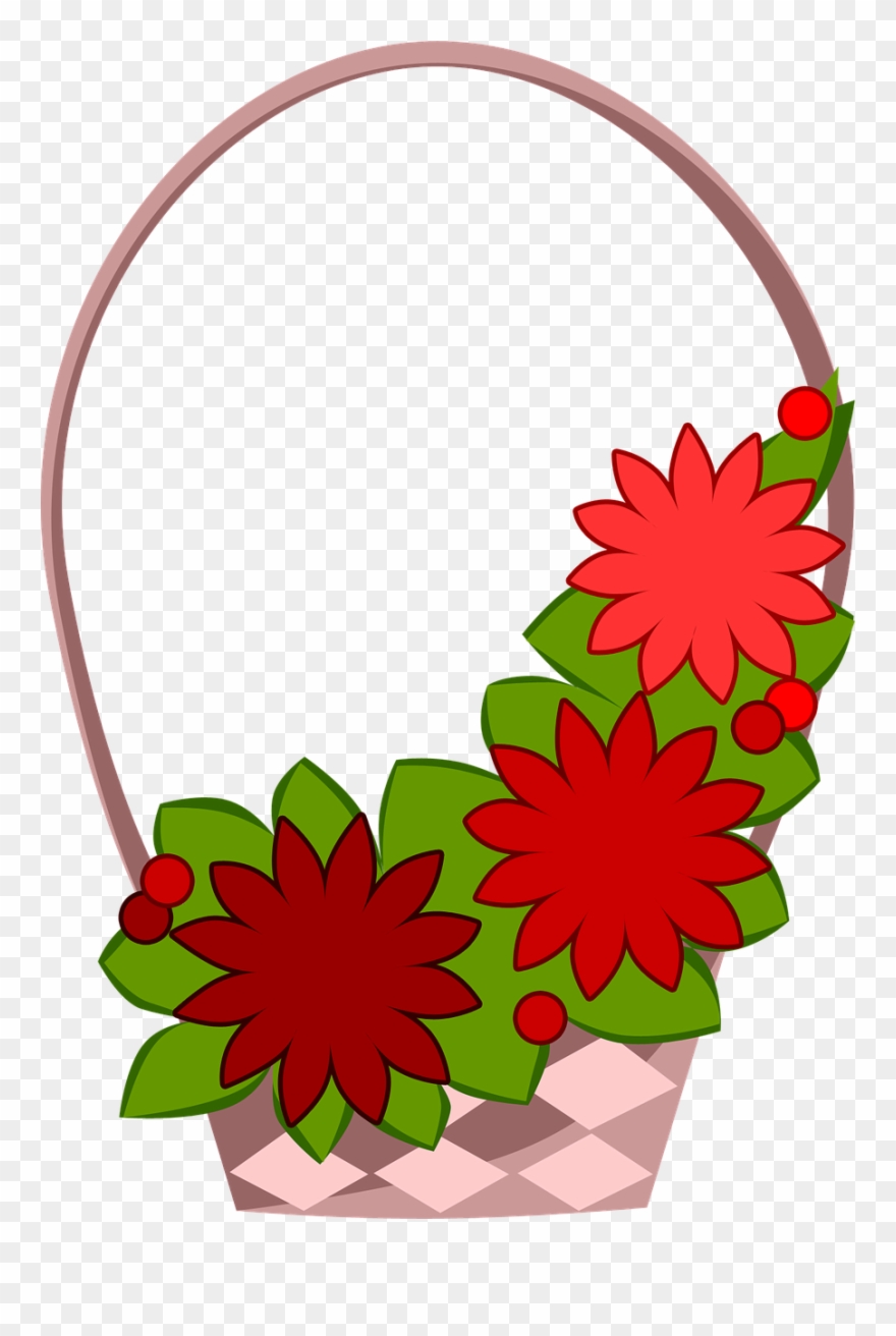 Flowers Basket Red Clipart