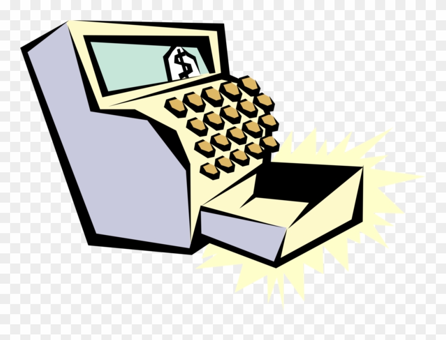 Vector Illustration Of Cash Register For Registering Clipart