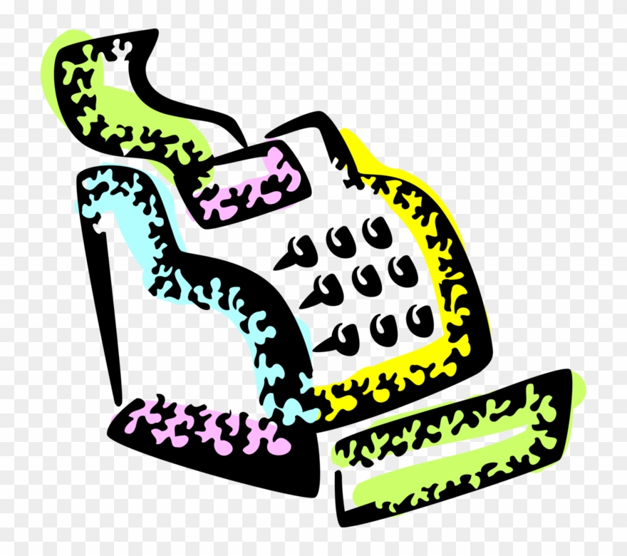 Vector Illustration Of Cash Register For Registering Clipart