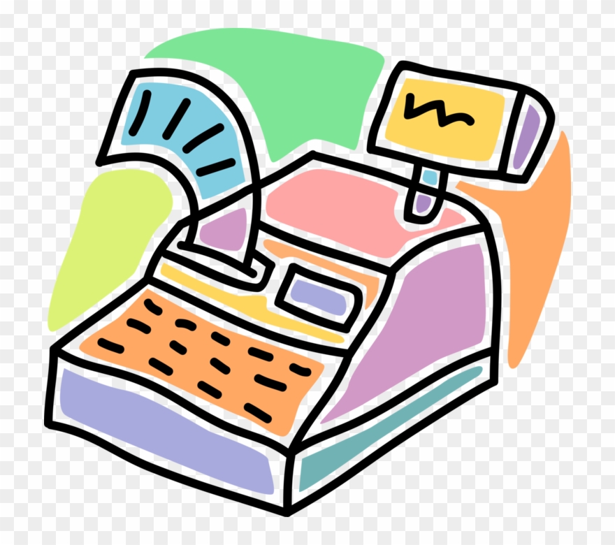 Vector Illustration Of Retail Sales Cash Register Clipart