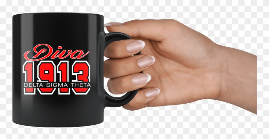 Delta Sigma Theta Black Mug Unique Greek Store Png Clipart