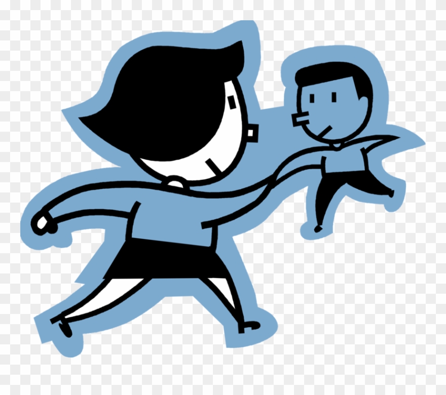 Vector Illustration Of Man And Woman Join Hands In Clipart