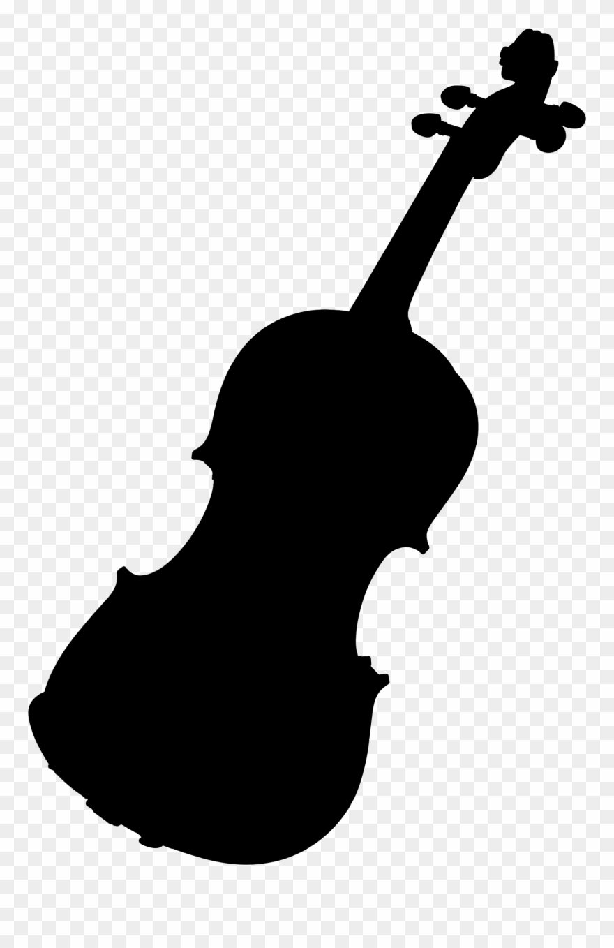 Violin, Black Silhouette Clipart