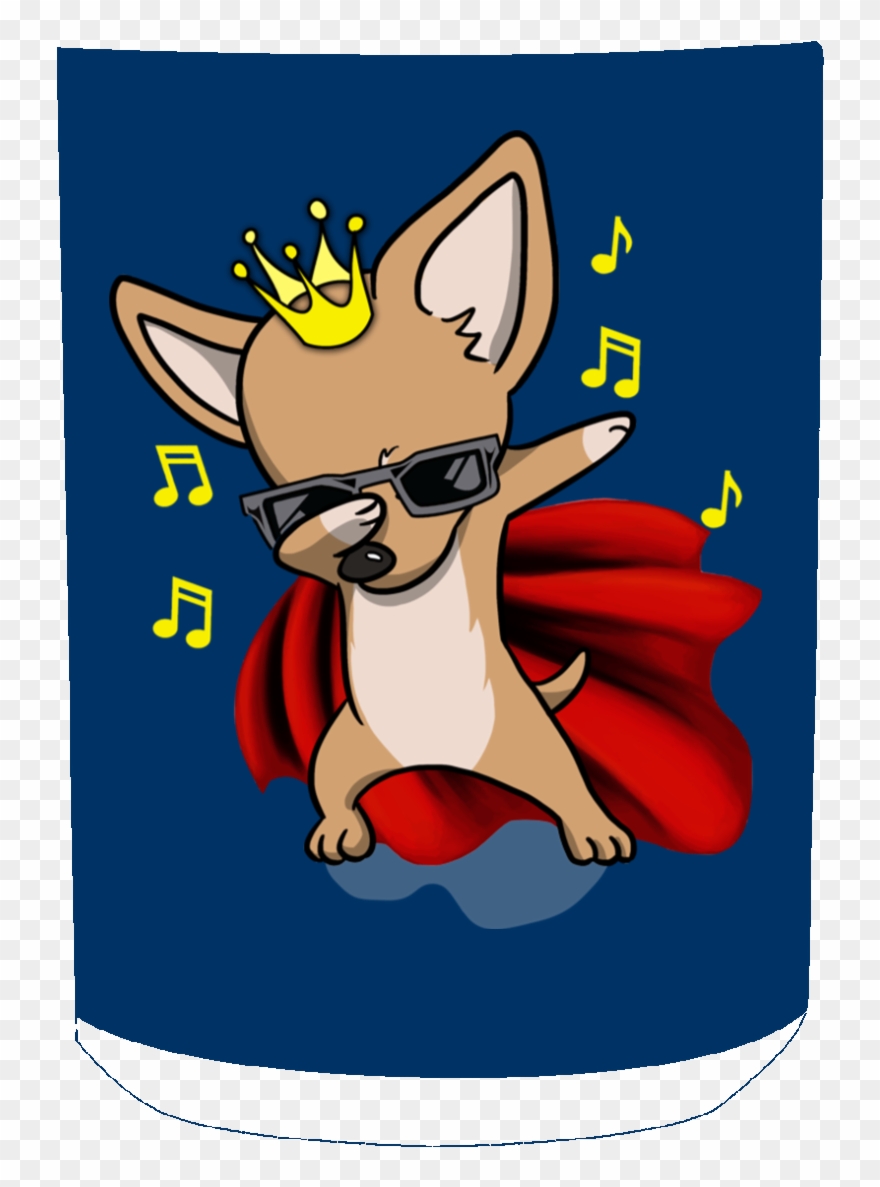 Chihuahua King With Cool Glass Music Mug Clipart