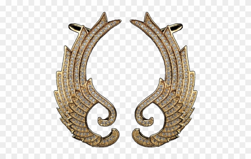 Elegant Phoenix Wings Art Deco Gold Ear Cuff, Body Clipart