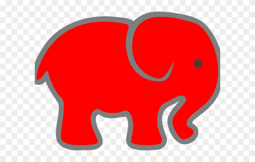 Elephant Clipart Red - Png Download